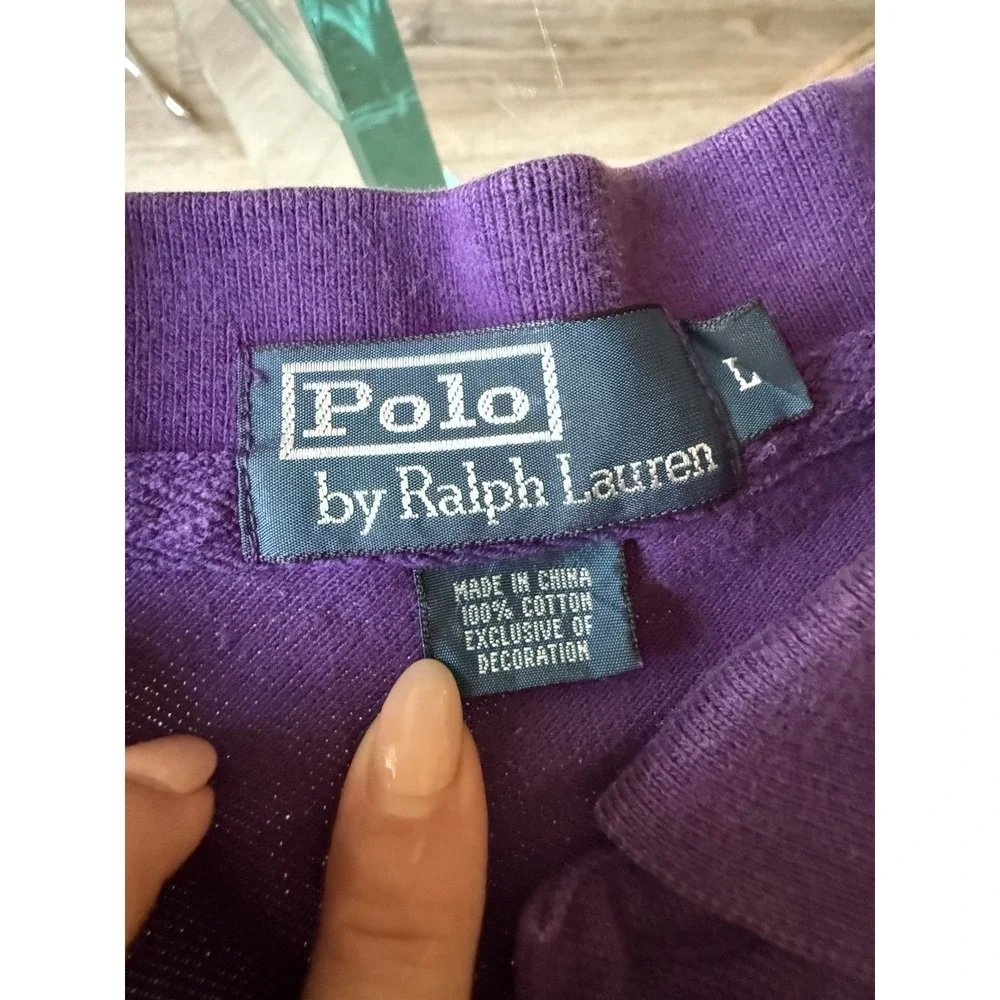 Vintage Polo Ralph Lauren Shirt Mens L New York NY 1967 Purple Yellow 2 Big Pony